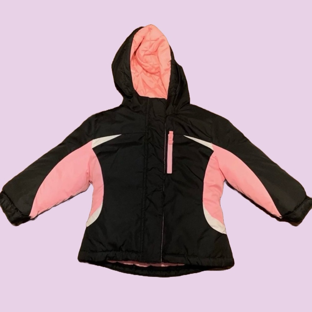 Girl’s Double Zipper￼ Winter Coat/Jacket By Healthtex Size 5t  with fleece.